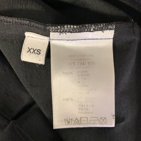 GIVENCHY Size XXS Black Logo Cotton Distressed T-shirt