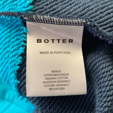 BOTTER Size M Blue Navy Striped Cotton Polo