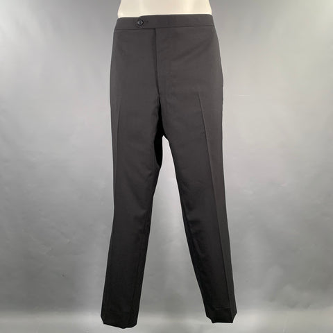 PETER MILLAR Chest Size 46 Regular Black Wool Notch Lapel 38 30 Tuxedo