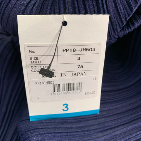 ISSEY MIYAKE Size L Navy Polyester Pleated Sleeveless Dress