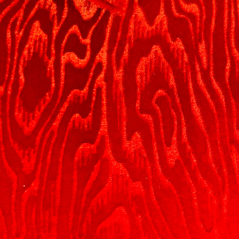 DRIES VAN NOTEN Size S Red Faux Bois Velvet Zip Up Long Sleeve Shirt