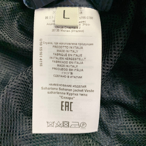 ETRO Size L Caxapa Black Navy Paisley Polyamide Buttoned Pockets Jacket