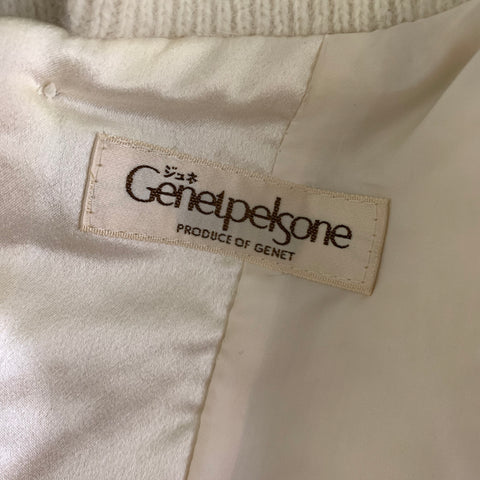 GENETPELSONE Size S Cream Cashmere Rhinestones Cardigan Dress Top