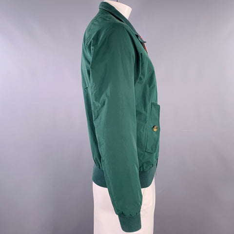 BARACUTA Size 42 Green Cotton Blend Bomber Jacket