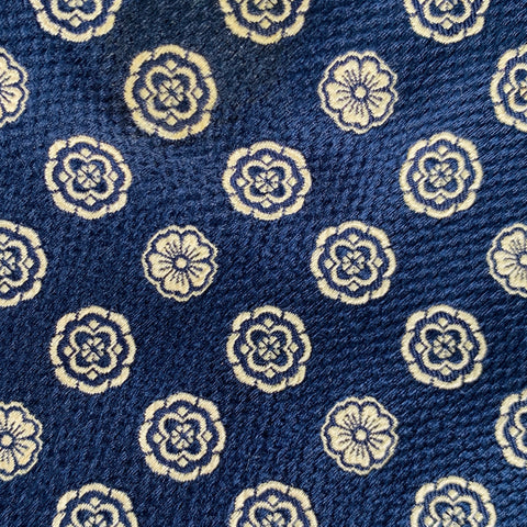 PROCHOWNICK Navy Cream Floral Jacquard Silk Tie