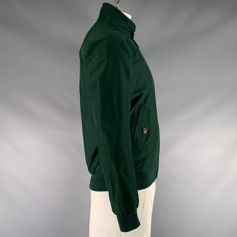 BARACUTA Size 40 Green Cotton  Polyester Zip Up Jacket