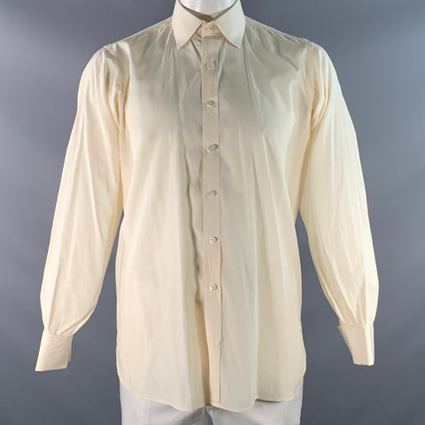 TURNBULL & ASSER Size L Beige Cotton French Cuff Long Sleeve Shirt