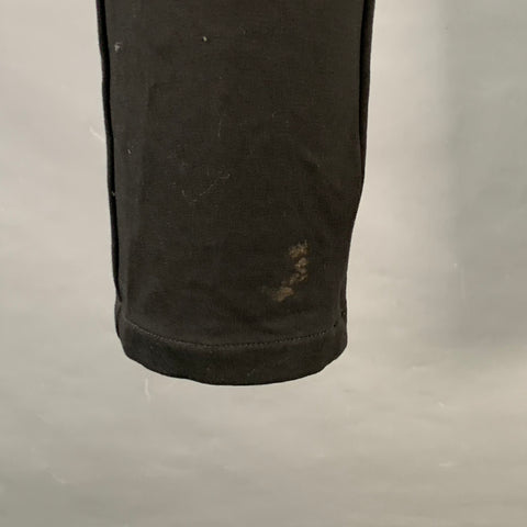 Pantalon décontracté fuselé à cordon de serrage en mélange de viscose noir EMPORIO ARMANI Taille L