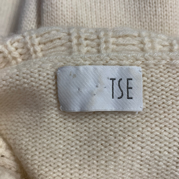 TSE Size M Cream Cashmere Knit Cowl Neck Sweater