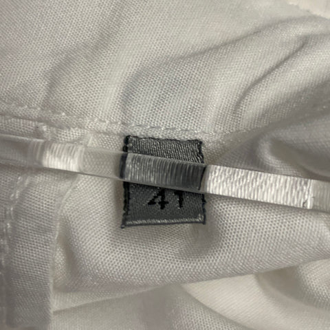 DIOR HOMME Size M White Applique Cotton Hidden Placket Long Sleeve Shirt