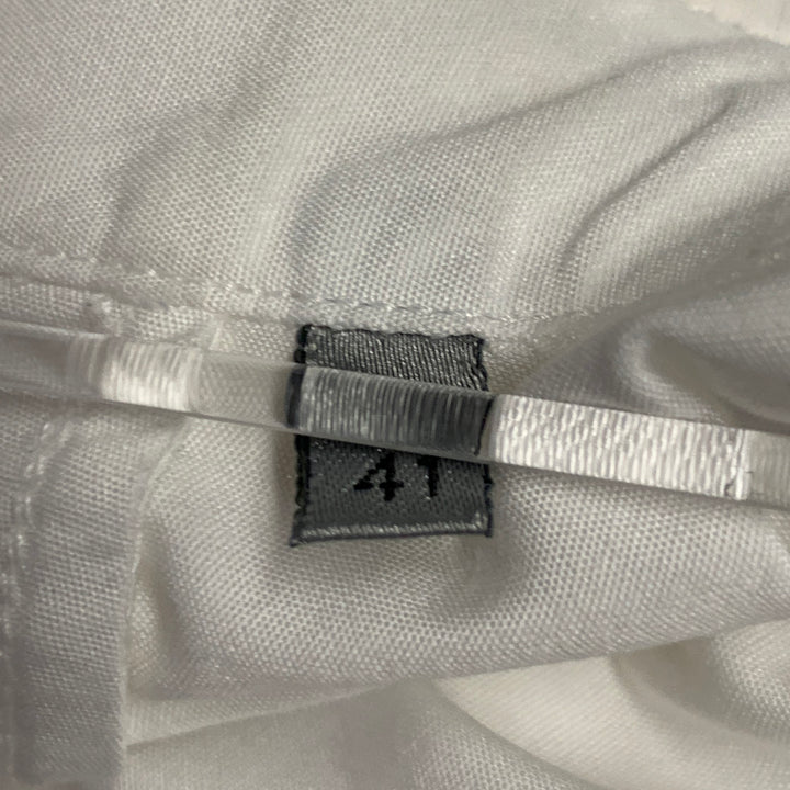 DIOR HOMME Size M White Applique Cotton Hidden Placket Long Sleeve Shirt