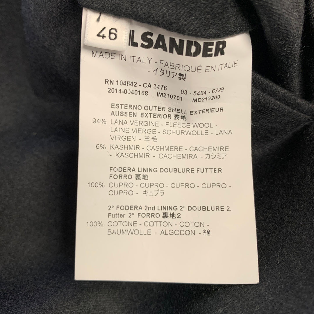 JIL SANDER Size 30 Grey Charcoal Twill Wool Tapered Dress Pants