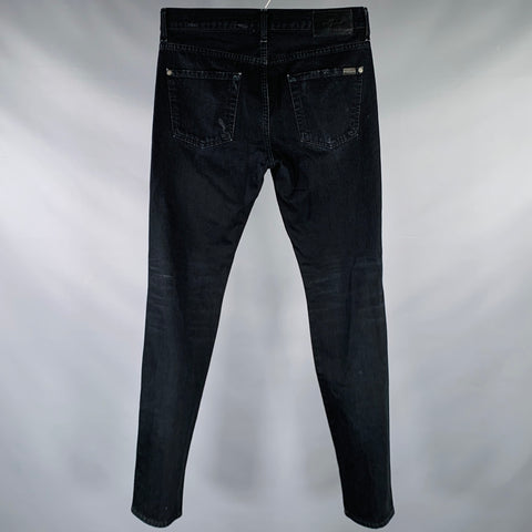 7 FOR ALL MANKIND Size 30 -Paxtyn- Black Distressed Cotton Jeans