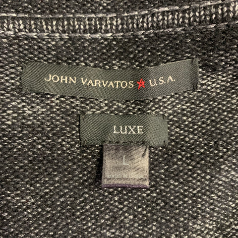 JOHN VARVATOS * U.S.A. Size L Black Silver Heather Polyester Wool Jacket