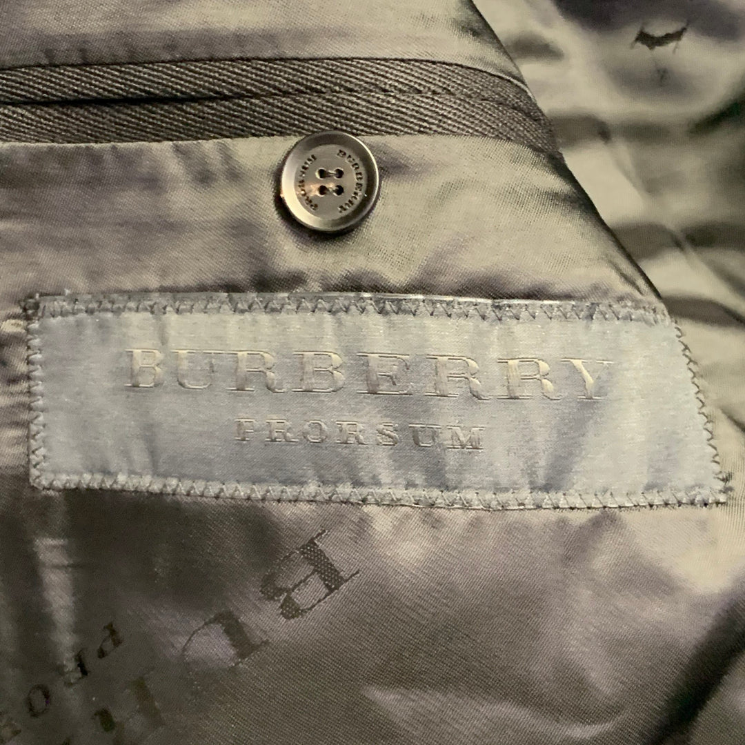BURBERRY PRORSUM Size 40 Black Wool Twill Notch Lapel Sport Coat