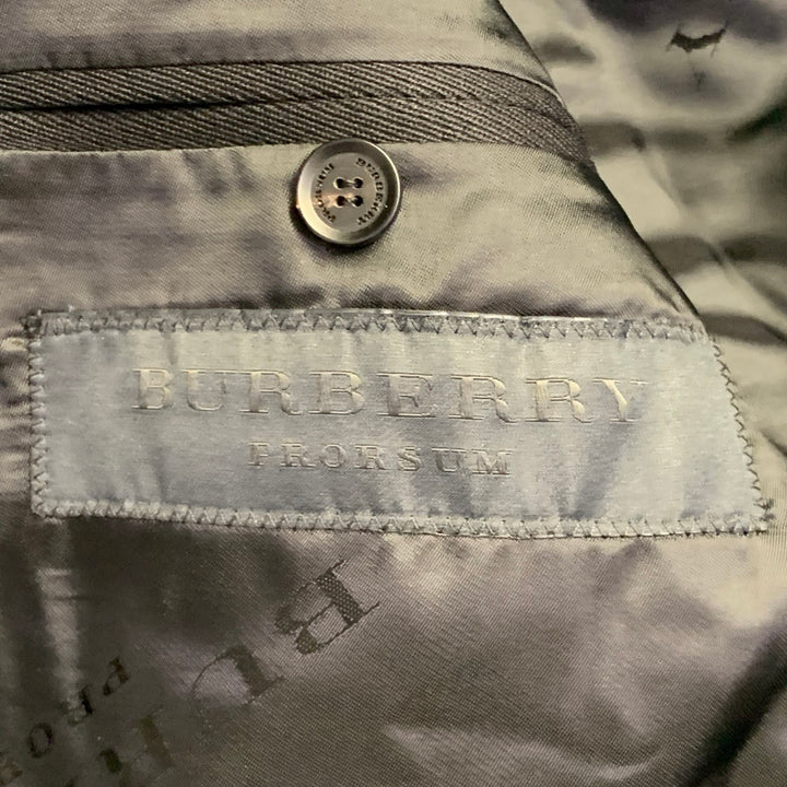 BURBERRY PRORSUM Size 40 Black Wool Twill Notch Lapel Sport Coat