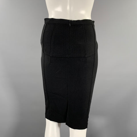 DOLCE & GABBANA Size 0 Black Acetate  Polyamide Knee-Length Skirt