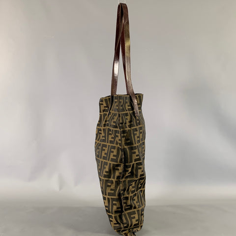 FENDI Brown Black Monogram Not Listed Tote Handbag