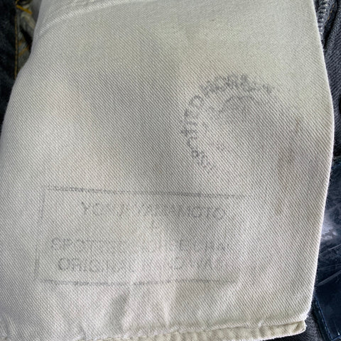 YOHJI YAMAMOTO x SPOTTED HORSE CRAFT Size 32 Grey Cotton Straight Selvedge Jeans
