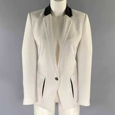 THE KOOPLES Size 40 White Black Polyester Blend Jacket