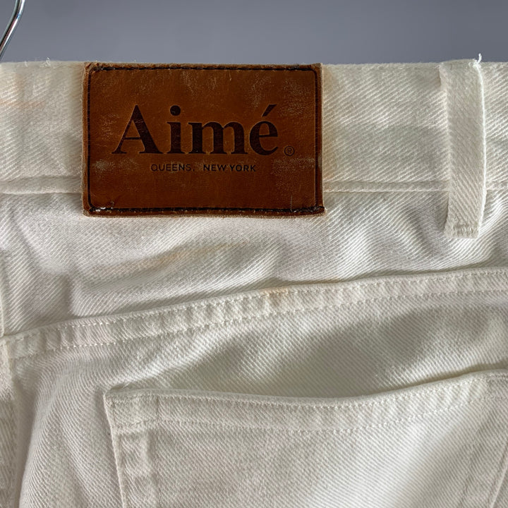 AIME LEON DORE Size 29 White Solid Cotton Slim Jeans