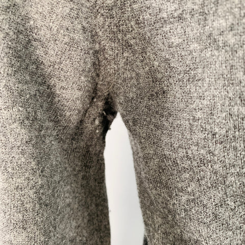 MAISON MARGIELA Size M Grey Brown Wool Suede Elbow Patches Sweater
