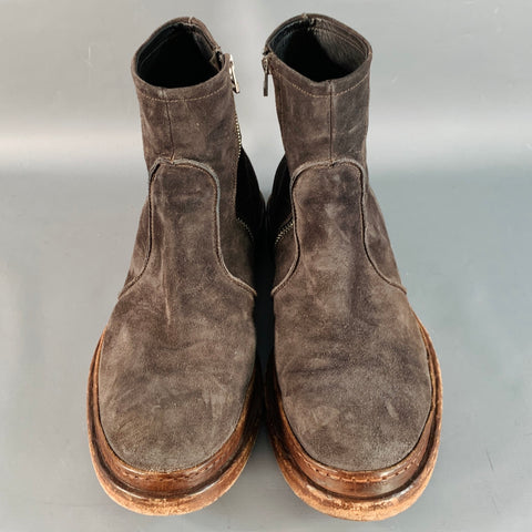 UNTAMED STREET Size 13 York Brown Suede Side Zipper Boots