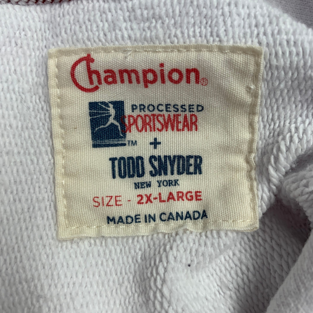 TODD SNYDER x CHAMPION Size XXL White Cotton Hooded Sweatshirt