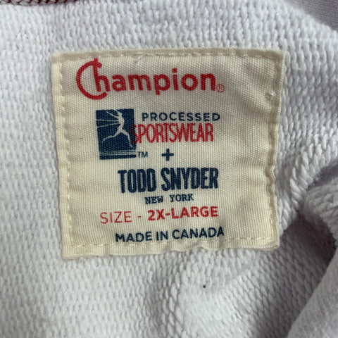 TODD SNYDER x CHAMPION Sweat-shirt à capuche en coton blanc taille XXL