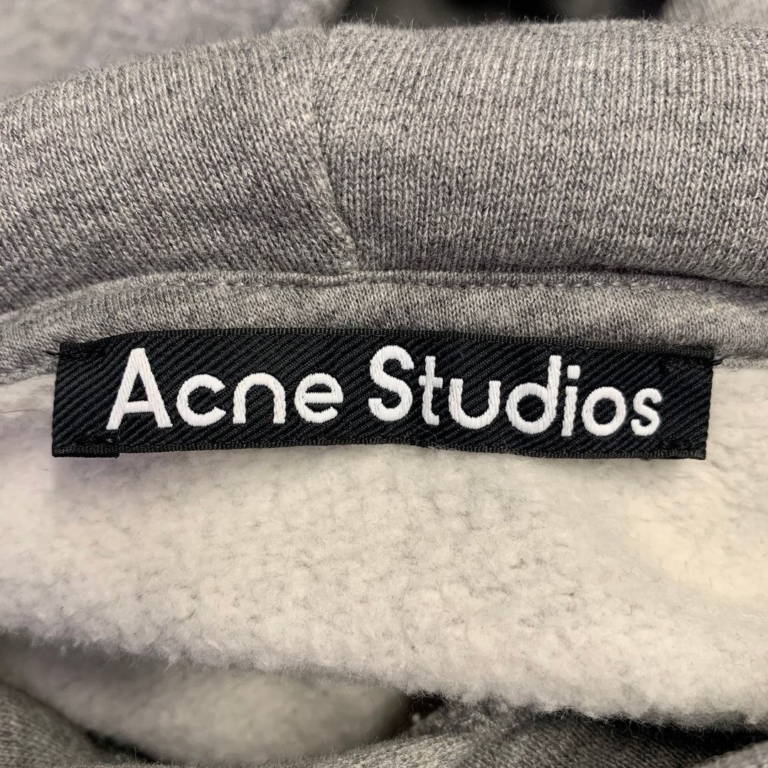 ACNE STUDIOS Size M Ferris Face Grey Cotton Hoodie Sweatshirt