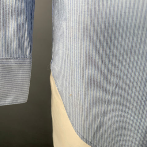 JOHN VARVATOS * U.S.A. Size XL Blue Stripe Cotton Blend Long Sleeve Shirt