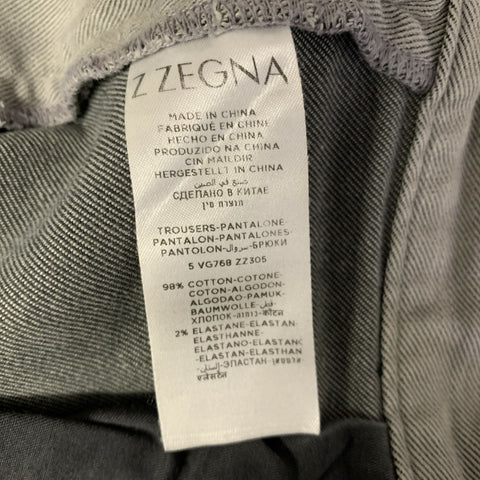 Z ZEGNA Size 36 Grey Cotton Blend Straight Jeans