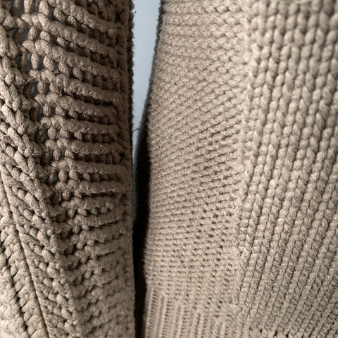 HELMUT LANG FW13 Size S Taupe Open Knit Crew Neck Sweater