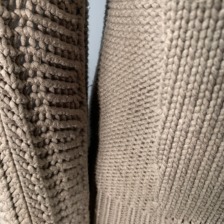HELMUT LANG FW13 Size S Taupe Open Knit Crew Neck Sweater