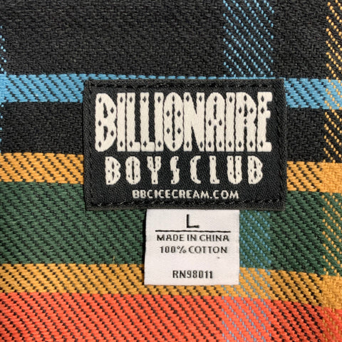 BILLIONAIRE BOYS CLUB Size L Multi Color Plaid Utilitarian Cotton Trucker Jacket