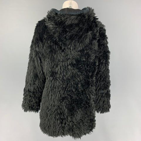 ADRIENNE LANDAU Taille S Veste à capuche modacrylique noire