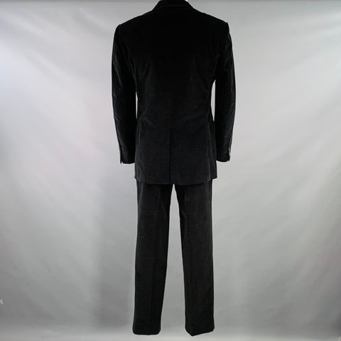 PRADA Size 42 Long Corduroy Cotton Blend Single Breasted Notch Lapel Suit