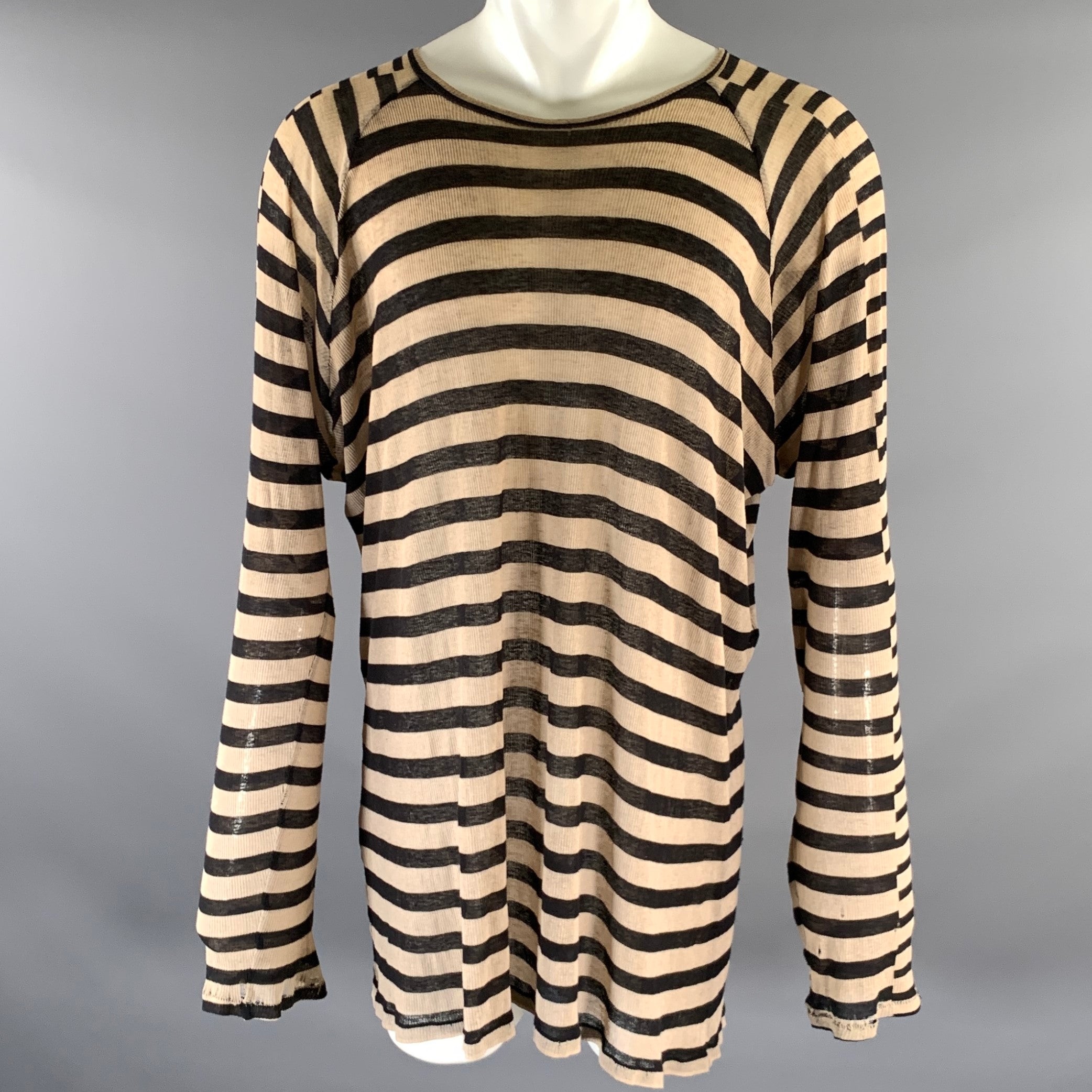 Haider Ackermann ストライプ コットン シャツジャケット XS ホワイト ハイダーアッカーマン KL4CUAKS27 HAIDER ACKERMANN Cotton Satin Side ACKERMANN（ハイダーアッカーマン）の「Haider