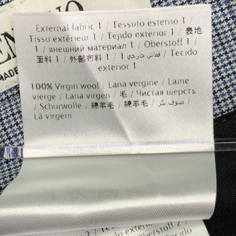 Costume VALENTINO Taille 38 Laine à Carreaux Bleu Gris Col Cranté
