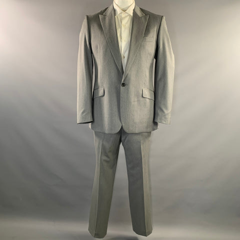 REISS Chest Size 40 Grey Wool Peak Lapel 36 32 Suit