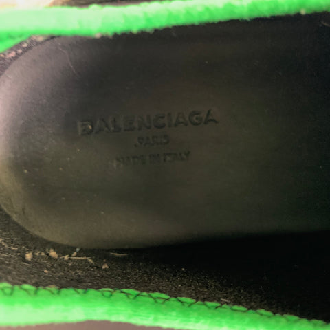 BALENCIAGA Size 7 Black Green Grey Mixed Patterns Runner Sneakers