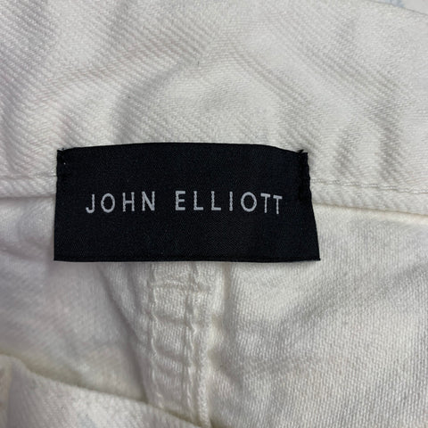 JOHN ELLIOTT Size 33 White Multi Color Paint Splatter Cotton Button Fly Jeans