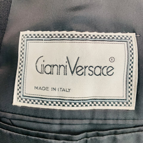 GIANNI VERSACE Size 40 Black Wool Single Breasted Jacket
