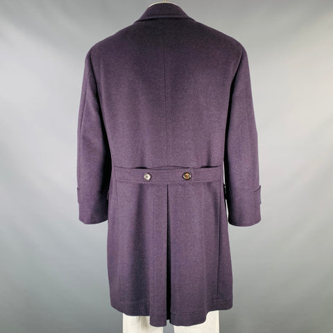 BRUNELLO CUCINELLI Size 48 Purple Wool Cashmere Coat