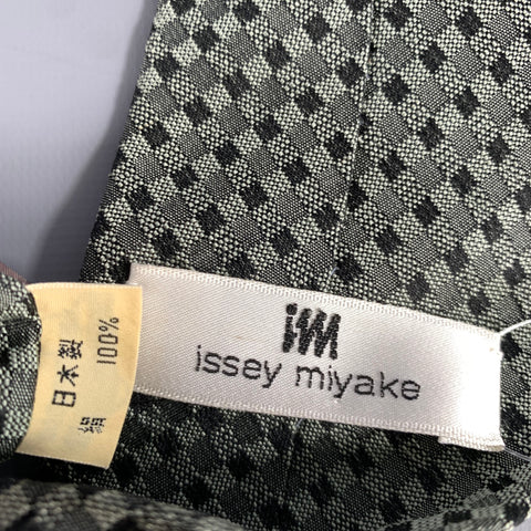 ISSEY MIYAKE Green Navy Plaid Silk Tie