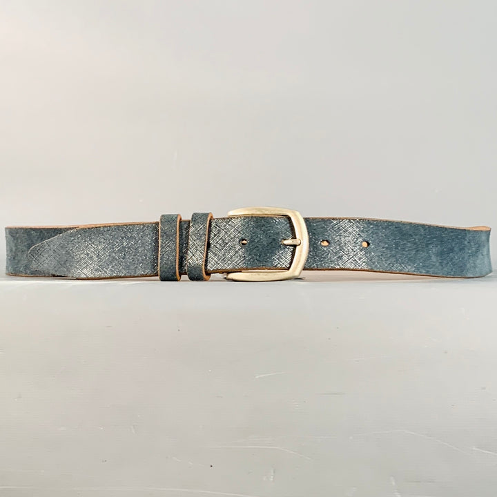 ALLEN EDMONDS Size 42 Blue Tan Textured Leather Belt