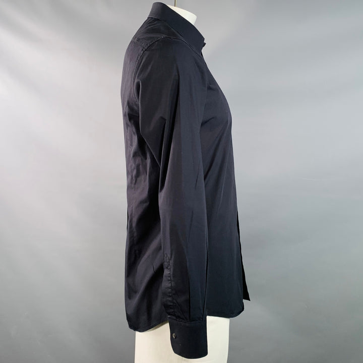 DOLCE & GABBANA Size L Black Cotton Button Up Long Sleeve Shirt