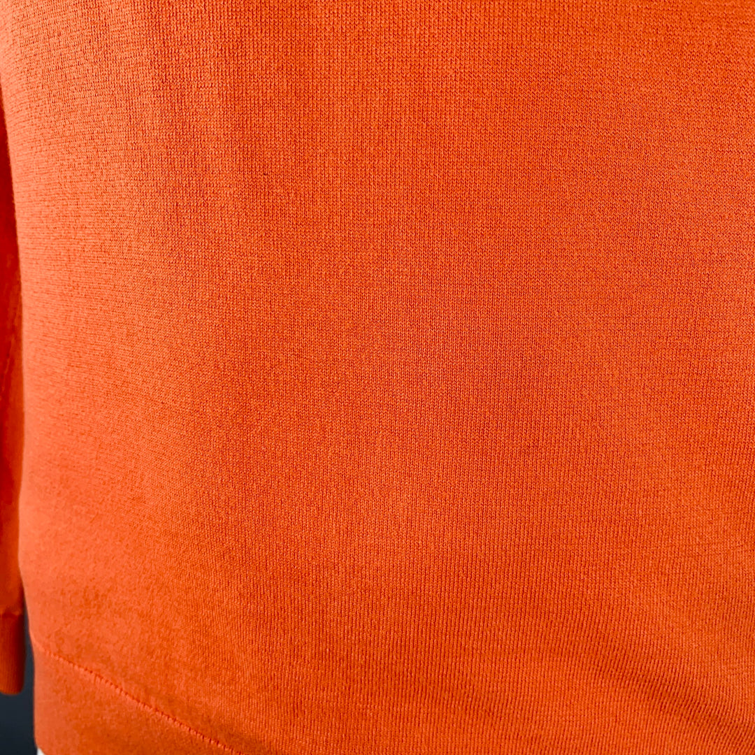 CAROLINA HERRERA Size M Orange Cotton V-Neck Pullover
