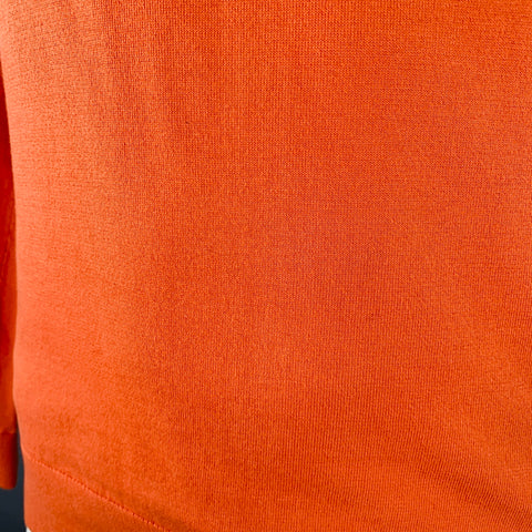CAROLINA HERRERA Size M Orange Cotton V-Neck Pullover