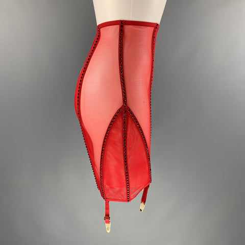 LA PERLA Taille S Jupe Corset en Maille Mélange Polyamide Rouge